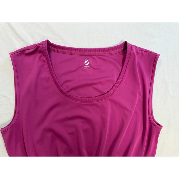 Lou & Grey Luvstretch Tank Dress MED Drawstring Waist Sleeveless Pink Active - Picture 6 of 11